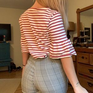 Red and White Striped Blouse